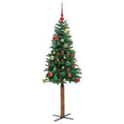 Vidaxl Slim Christmas Tree Green 150 Cm Pvc And Solid Pine Wood - thumbnail 6