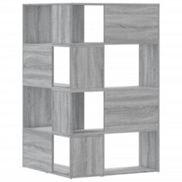 Berkfield Corner Bookcase 4-Tier Grey Sonoma 85X85X140 Cm Engineered Wood - thumbnail 6