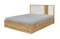 Arte Elegant Wood 31 Bed Frame Eu King - Oak Wotan & White Finish With Led Lighting For Cozy, Stylish Bedrooms - thumbnail 1