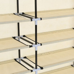 Vidaxl Shoe Cabinet With Cover Cream 115X28X110 Cm Fabric - thumbnail 7
