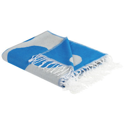 Beliani Blanket Kihun Fabric 130 X 170 Cm Blue - image 1