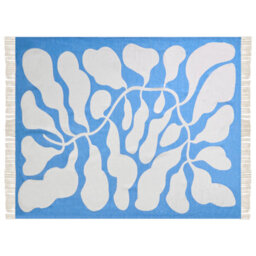 Beliani Blanket Kihun Fabric 130 X 170 Cm Blue - thumbnail 4
