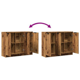 Berkfield Sideboard Old Wood 90.5X30X70 Cm Engineered Wood - thumbnail 8