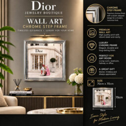 Home Luxe Interiors Dior Jewelry Silver Step Frame Luxury Wall Art 70X70Cm Home Decor - thumbnail 6