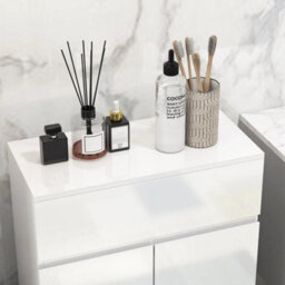 Bathroom Cabinet High Gloss White Floor Cupboard Freestanding Storage Unit - thumbnail 6