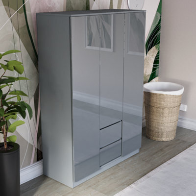 Lassic Vida Designs Glinton 3 Door 2 Drawer Wardrobe (100% Fsc), Grey - image 1