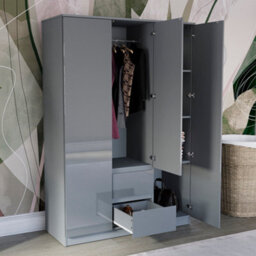 Lassic Vida Designs Glinton 3 Door 2 Drawer Wardrobe (100% Fsc), Grey - thumbnail 6