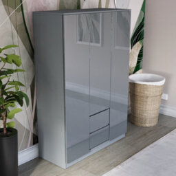 Lassic Vida Designs Glinton 3 Door 2 Drawer Wardrobe (100% Fsc), Grey