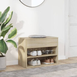 Berkfield Stylish Shoe Bench Sonoma Oak 60X30X45 Cm Engineered Wood - thumbnail 3