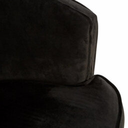 Orsina Luxurious Black Velvet Round Chair, Velvet Upholstered Mid Century Armchair, Metal Legs Comfortable Armchair - thumbnail 6