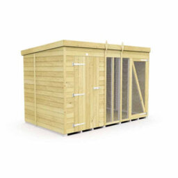 Buttercup Farm 10Ft X 6Ft Dog Kennel And Run Full Height - Wood - L178 X W302 X H201 Cm