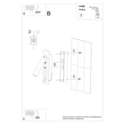 Sollux Lighting Enif Steel Black 1 Light Classic Wall Light - thumbnail 7