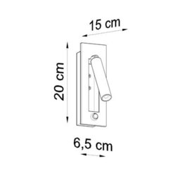 Sollux Lighting Enif Steel Black 1 Light Classic Wall Light - thumbnail 6