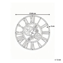 Beliani Wall Clock Petrer 60 Cm Metal Black - thumbnail 3
