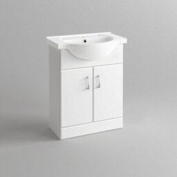 Ibathuk 1700 mm Straight Shower Bath Gloss White Vanity Unit Close Coupled Toilet Wc Bathroom Furniture - thumbnail 4