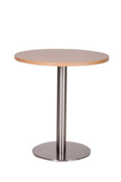 Daniella Round Brushed Table Base Round Laminate Top Large Dining Beech 700mm Diameter Round