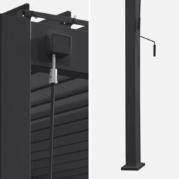 Sweeek - Lean To Pergola With Louvered Roof In Aluminium 4 X 3M Anthracite - Triomphe - thumbnail 4