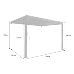 Sweeek - Lean To Pergola With Louvered Roof In Aluminium 4 X 3M Anthracite - Triomphe - thumbnail 7