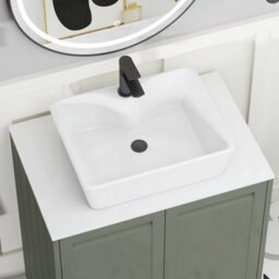 Royal Bathrooms Royal Bathroom Elmore 800mm Matt Green Wall Mounted Bathroom Vanity Unit 2 Drawer Plain White Worktop With Cube Basin - thumbnail 4