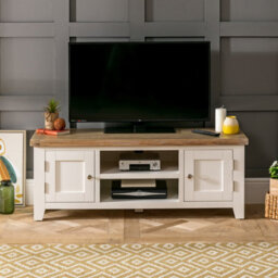 The Furniture Market Cheshire Cream Painted Medium Widescreen Tv Unit Up To 60 Tv Size - thumbnail 1