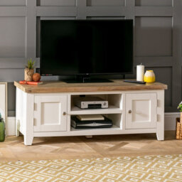 The Furniture Market Cheshire Cream Painted Medium Widescreen Tv Unit Up To 60 Tv Size - thumbnail 2