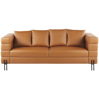 Beliani Sofa 3 Seater Granna Faux Leather Brown - image 1