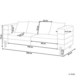 Beliani Sofa 3 Seater Granna Faux Leather Brown - thumbnail 3