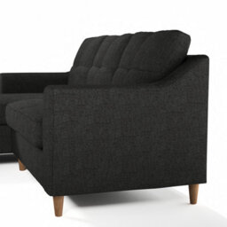 Furnishings For Less UK Baxter Fabric L Shaped 3 Seater Corner Sofa With Chaise Charcoal Left Hand Facing - thumbnail 5