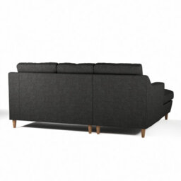 Furnishings For Less UK Baxter Fabric L Shaped 3 Seater Corner Sofa With Chaise Charcoal Left Hand Facing - thumbnail 4