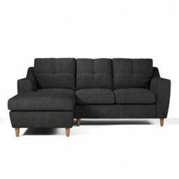 Furnishings For Less UK Baxter Fabric L Shaped 3 Seater Corner Sofa With Chaise Charcoal Left Hand Facing - thumbnail 3