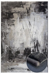 Galleria 063-0843-9293 Black Silver Abstract 11mm Thick Modern Luxurious Rug For Bedroom Living Room By Mastercraft-120Cm X 170Cm - thumbnail 1