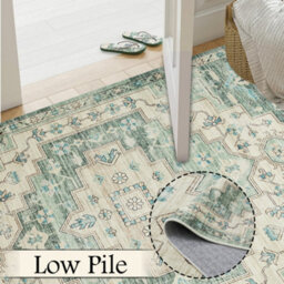 Bedlooms Ember Cashmere Rug 80X150Cm, Tribal Geometric Medallion, Anti Slip, Stain Resistant, Corridor & Hallway Runner - thumbnail 3