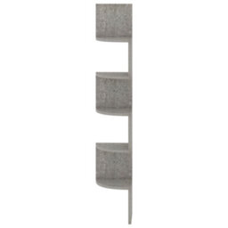 Berkfield Wall Corner Shelf Concrete Grey 19X19X123 Cm Engineered Wood - thumbnail 5