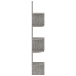 Berkfield Wall Corner Shelf Concrete Grey 19X19X123 Cm Engineered Wood - thumbnail 4