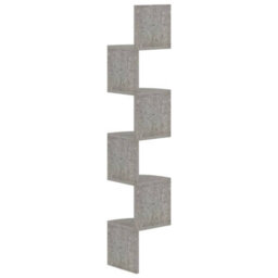 Berkfield Wall Corner Shelf Concrete Grey 19X19X123 Cm Engineered Wood - thumbnail 3