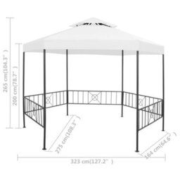 Walplus Garden Gazebo 323X275X265 Cm White 180 G/mâ² - thumbnail 8