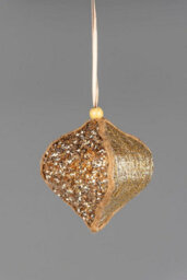 Shatchi 3Pcs Gold Sequin Bauble 10.5Cm - Christmas Tree Hanging Decorations Festive Fairy Tale Themed - thumbnail 3