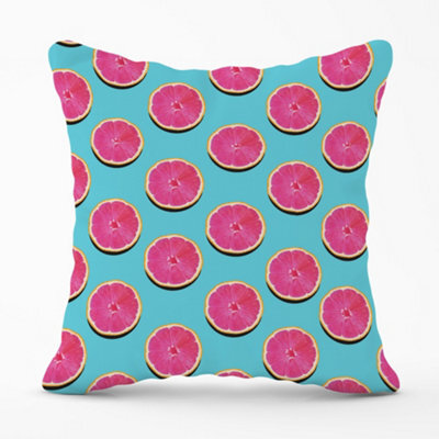 Warren Reed Designer Fruity Pattern Of Pink Grapefruit Cushions 60Cm X 60Cm - image 1