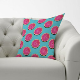 Warren Reed Designer Fruity Pattern Of Pink Grapefruit Cushions 60Cm X 60Cm - thumbnail 2