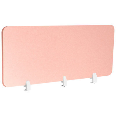 Beliani Desk Screen Split Peach Pink - image 1