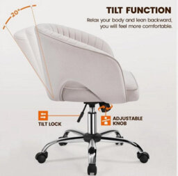 Comfy Desk Chair Adjustable Swivel Office Chair Vanity Chair For Home Office - thumbnail 7