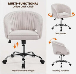 Comfy Desk Chair Adjustable Swivel Office Chair Vanity Chair For Home Office - thumbnail 4