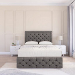 "Sloomy 6Ft Vienna Naples Slate Bed Set With No Drawers & Footboard, Mattress & 54"" Headboard - Super King" - thumbnail 1