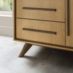 Xample Bentley Designs Kristen Light Oak Large Sideboard, Weathered Oak Finish, 3 Soft Close Drawers, 2 Cupboards, Adjustable Shelves - thumbnail 3