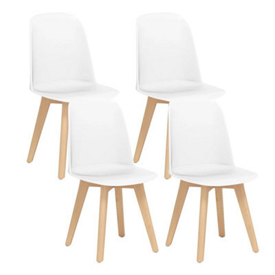 Armless Kitchen Chairs White Modern Dining Chairs Set Of 2 - image 1
