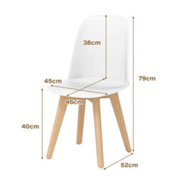 Armless Kitchen Chairs White Modern Dining Chairs Set Of 2 - thumbnail 2