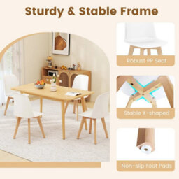 Armless Kitchen Chairs White Modern Dining Chairs Set Of 2 - thumbnail 5