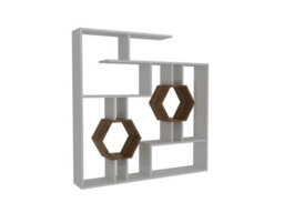 Decorotika Tamara Bookcase Shelving Unit White & Walnut - thumbnail 2