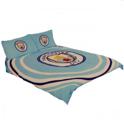 Manchester City Fc Pulse Double Duvet Set Sky Blue (One Size) - image 1
