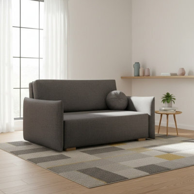 Sofa Bed Viva Glov Iii With Sleeping Function Storage Polyurethane Foam Wooden Frame 154X98X85Cm Dark Grey - image 1